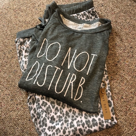 ๐ Rae Dunn Happy DO NOT DISTURB Raglan Top & Jogger Set PJs - Picture 2 of 12